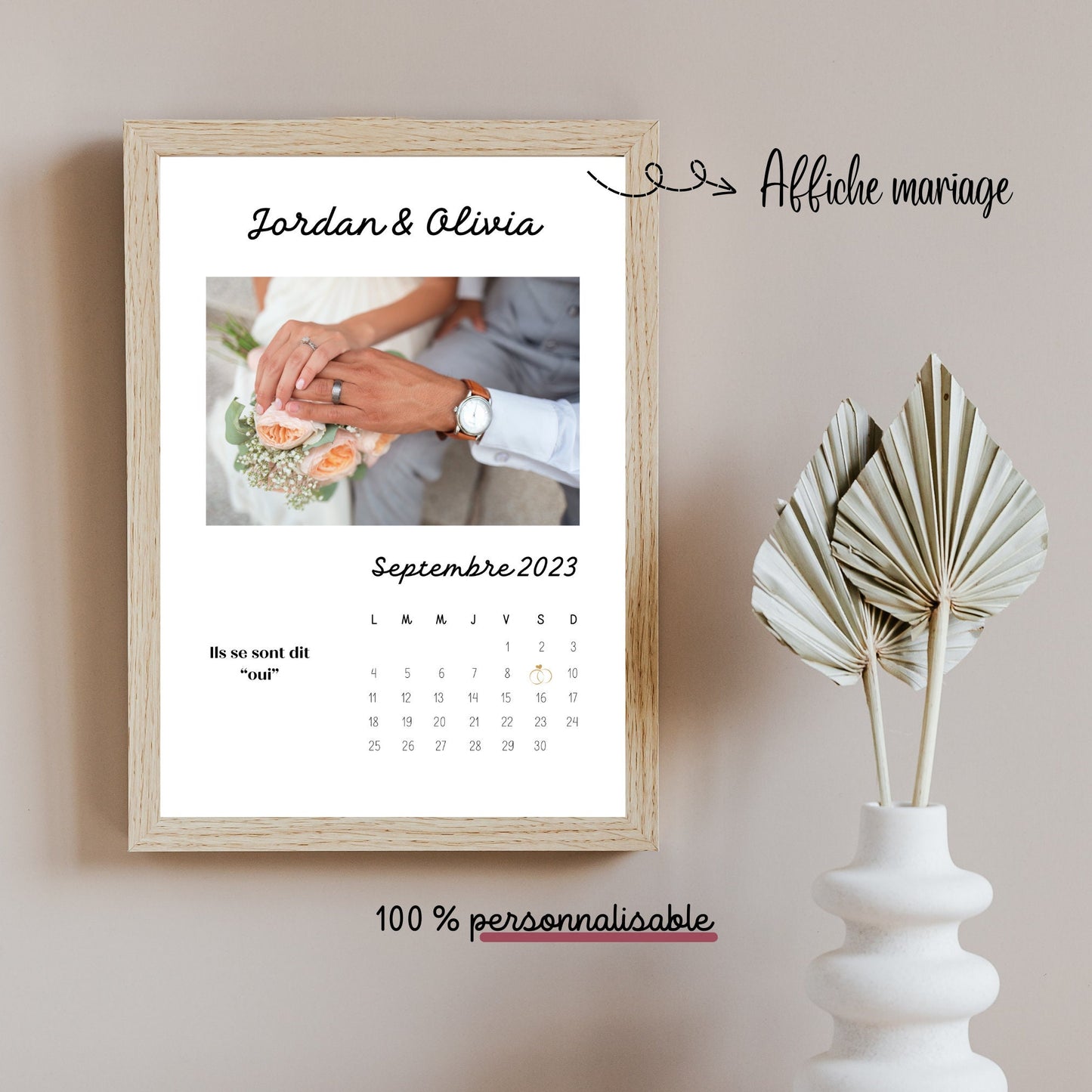 Affiche souvenir mariage