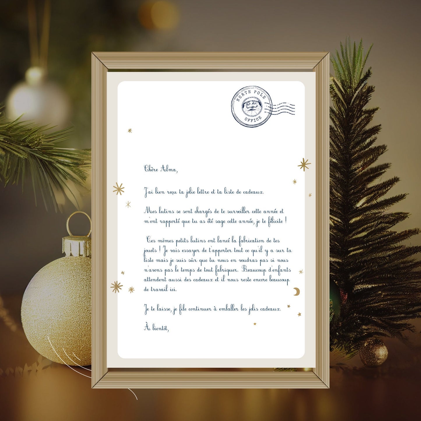 Lettre au père noël et sa réponse à imprimer