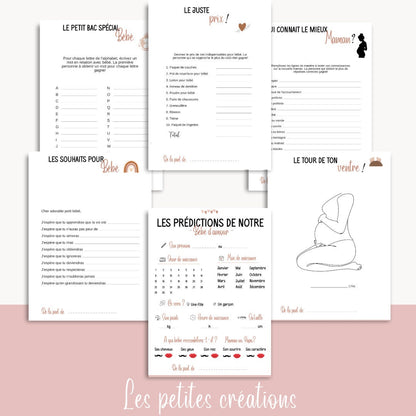 Lot de 6 Jeux Baby shower à imprimer