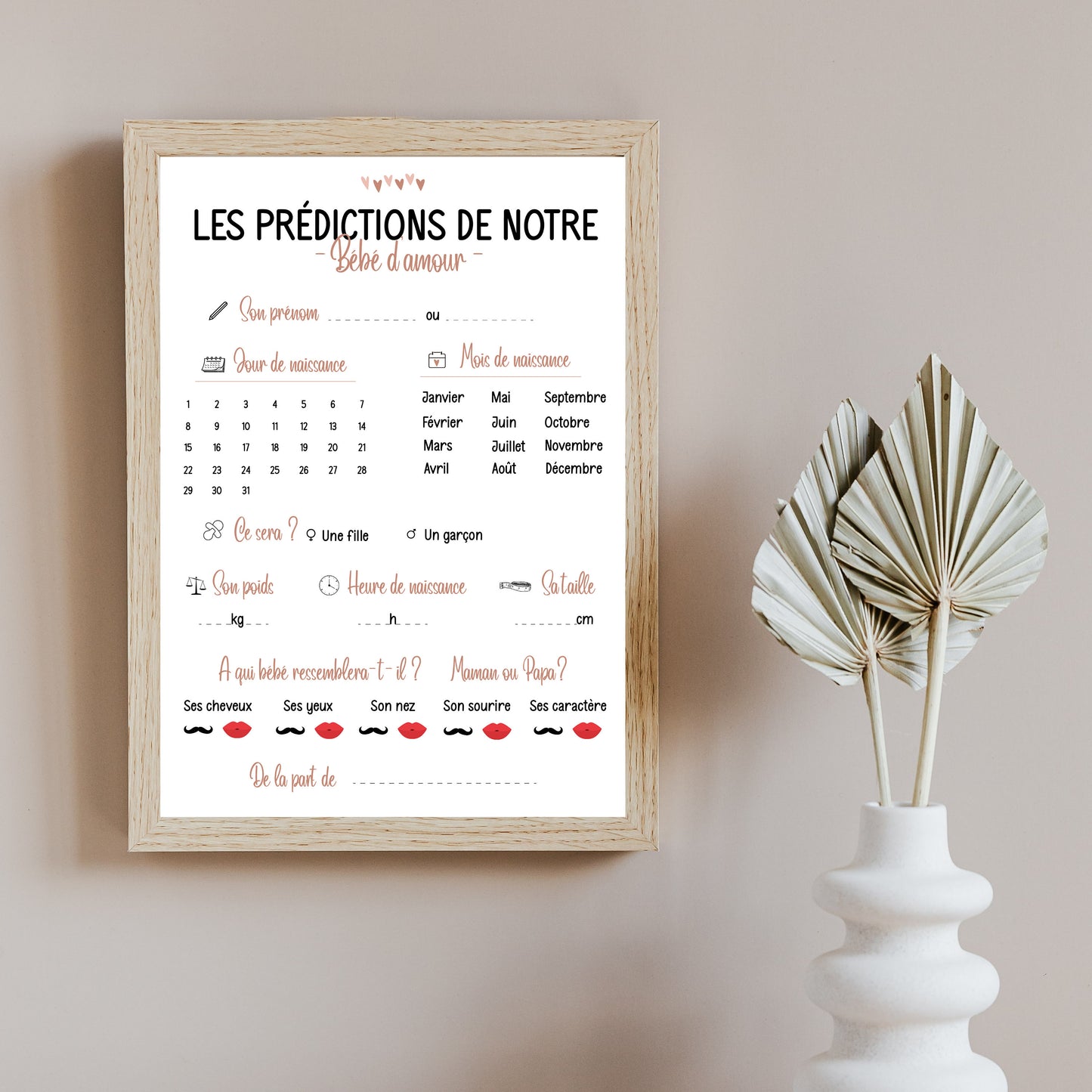 Cartes de pronostics bébé I  Baby shower  I Gender reveal