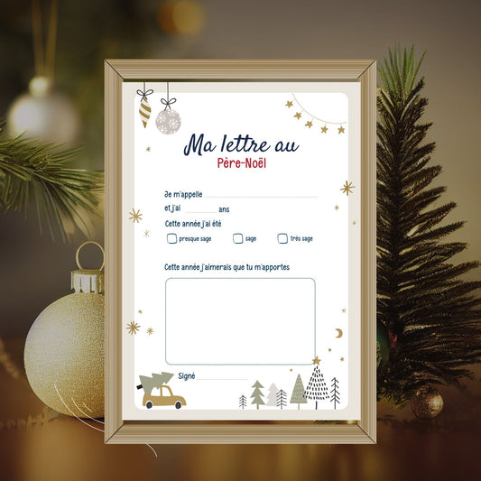 Lettre au père noël et sa réponse à imprimer